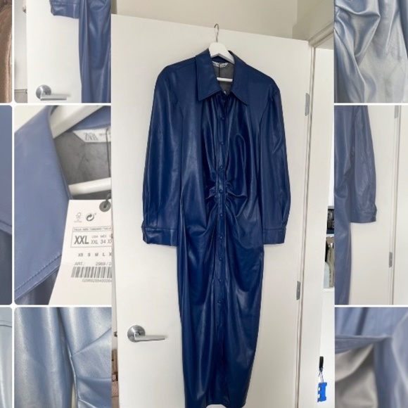 Gorgeous blue faux leather dress XXL - Picture 13 of 13